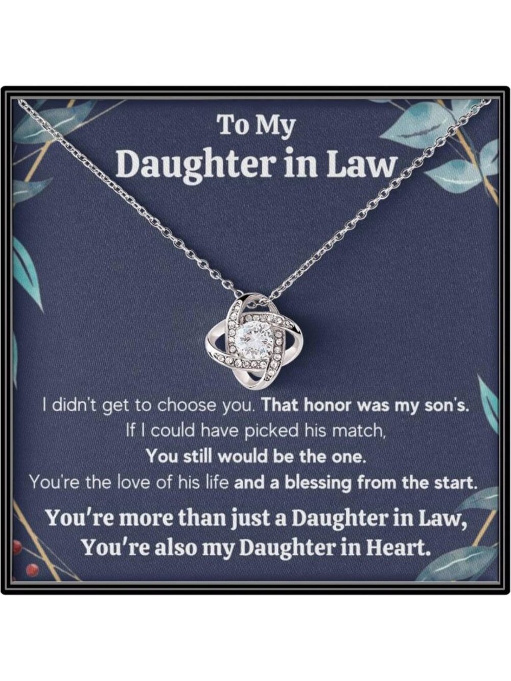 Bonus Daughter Necklace - Heartfelt Gifts for Daughter-in-Law from Parents
